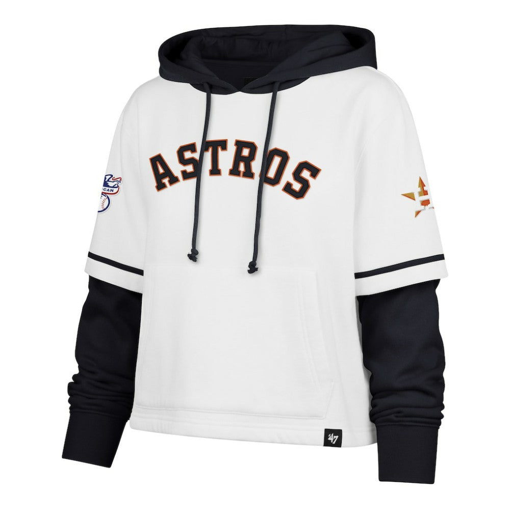 Houston Astros '47 Women's Trifecta Shortstop Cropped Pullover Hoodie - MLB