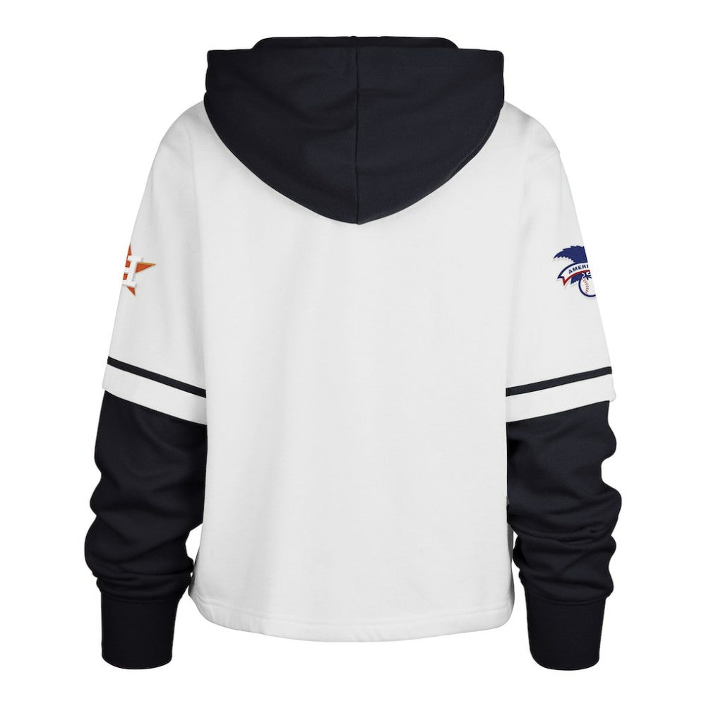 Houston Astros '47 Women's Trifecta Shortstop Cropped Pullover Hoodie - MLB