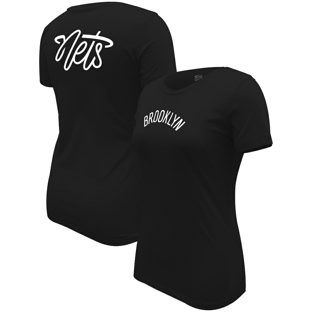 Brooklyn Nets Stadium Essentials Women's Origins Script T-Shirt Black - NBA