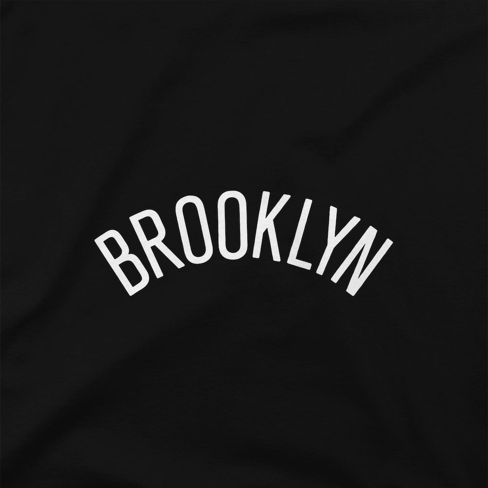 Brooklyn Nets Stadium Essentials Women's Origins Script Cropped Pullover Hoodie Black - NBA