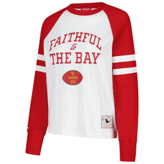 San Francisco 49ers Women's Slub Long Sleeve T-Shirt White/Scarlet | NFL