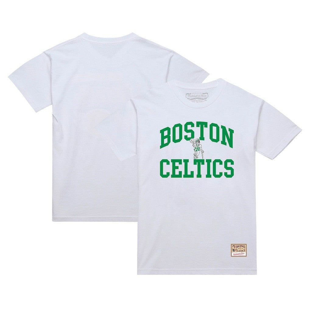 Boston Celtics Hardwood Classics Vintage Warm Up T-Shirt White - NBA