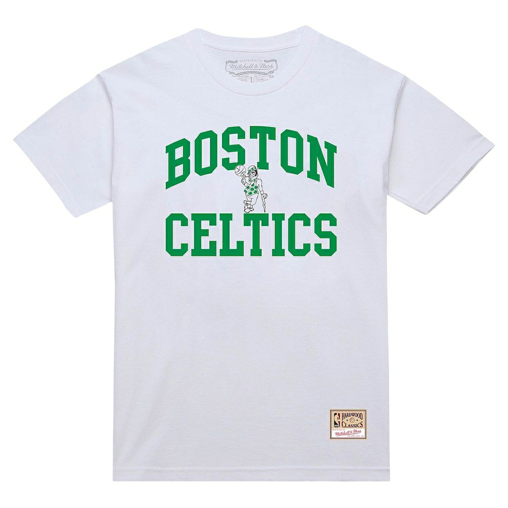 Boston Celtics Hardwood Classics Vintage Warm Up T-Shirt White - NBA