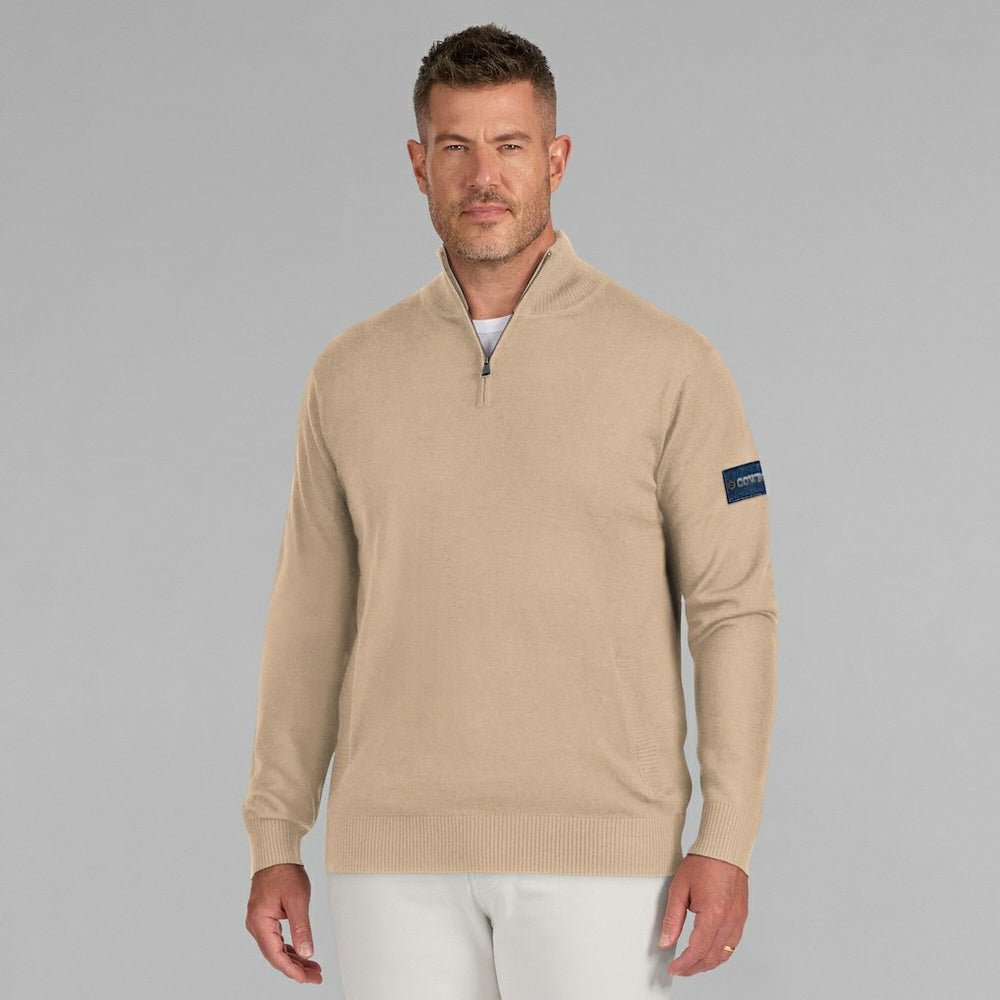 Dallas Cowboys J. Palmer Franchise Quarter-Zip Sweater Tan | NFL