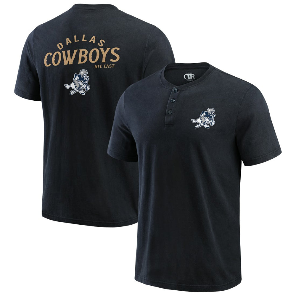 Dallas Cowboys Darius Rucker Collection Washed Henley T-Shirt Black | Fanatics