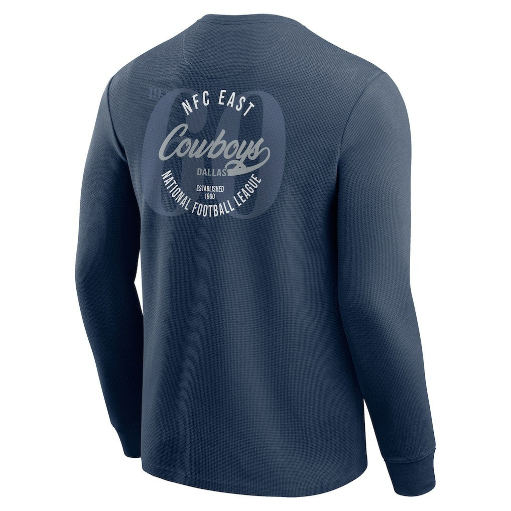 Dallas Cowboys Darius Rucker Collection Washed Waffle-Knit Long Sleeve T-Shirt Navy | Fanatics