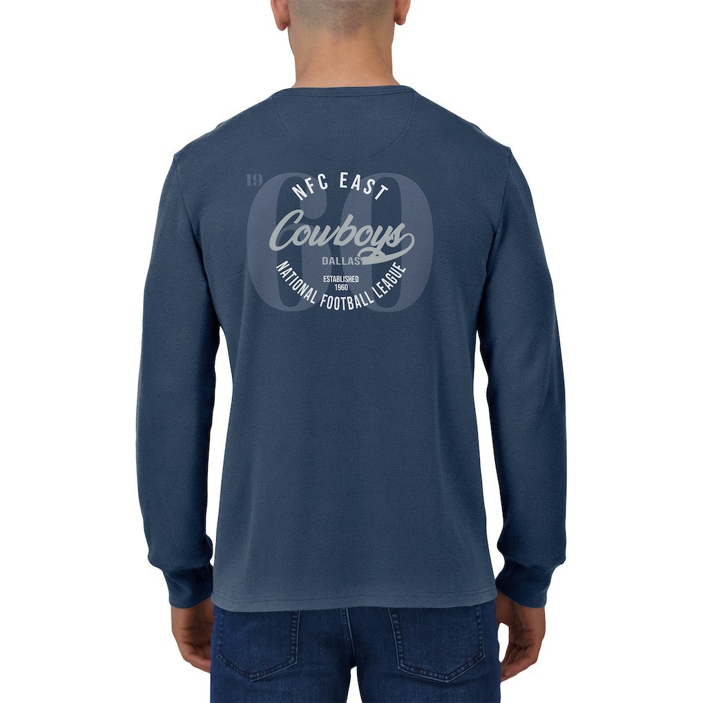 Dallas Cowboys Darius Rucker Collection Washed Waffle-Knit Long Sleeve T-Shirt Navy | Fanatics