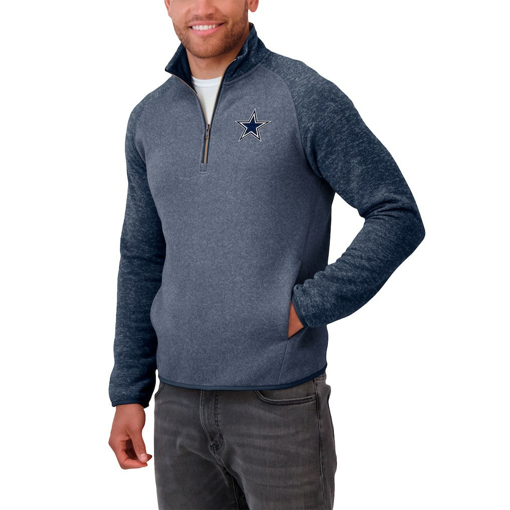 Dallas Cowboys Darius Rucker Collection Tonal Quarter-Zip Jacket Navy | Fanatics