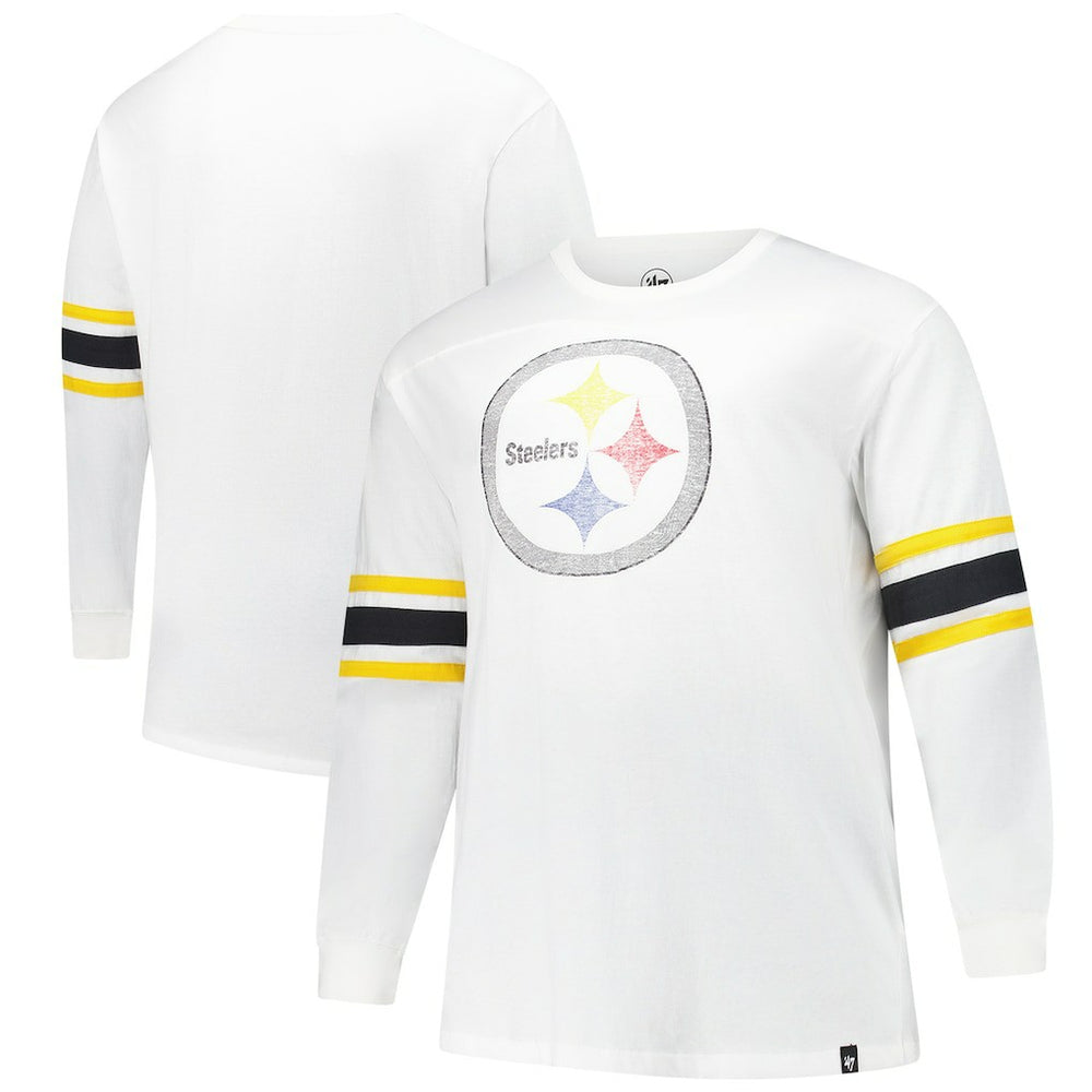 Pittsburgh Steelers '47 Big & Tall Premier Brex Long Sleeve T-Shirt White | 47 brand