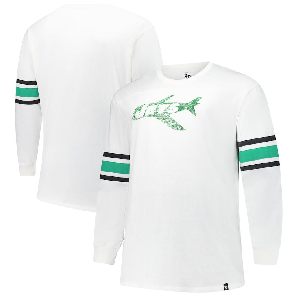 New York Jets '47 Big & Tall Premier Brex Long Sleeve T-Shirt White | 47 brand