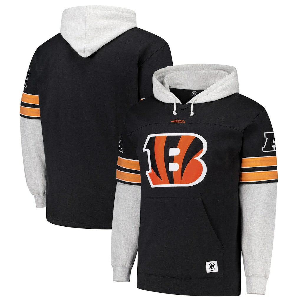 Cincinnati Bengals '47 Big & Tall Lacer Pullover Hoodie Black | 47 brand