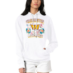 Washington Commanders G-III 4Her by Carl Banks Women's Flowers Team Logo Graphic Fleece Pullover Hoodie White | NFL