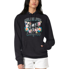 Philadelphia Eagles G-III 4Her by Carl Banks Women's Flowers Team Logo Graphic Fleece Pullover Hoodie Black | NFL
