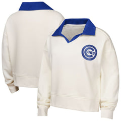 Chicago Cubs Girls Youth Ballpark Hit Collared V-Neck Pullover Sweatshirt - MLB