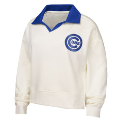 Chicago Cubs Girls Youth Ballpark Hit Collared V-Neck Pullover Sweatshirt - MLB