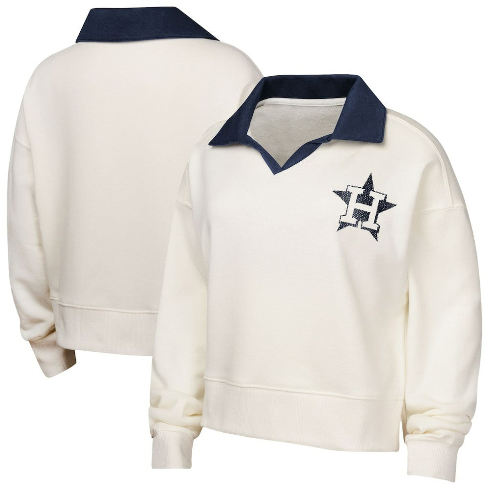 Houston Astros Girls Youth Ballpark Hit Collared V-Neck Pullover Sweatshirt - MLB