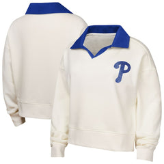 Philadelphia Phillies Girls Youth Ballpark Hit Collared V-Neck Pullover Sweatshirt - MLB