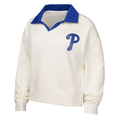 Philadelphia Phillies Girls Youth Ballpark Hit Collared V-Neck Pullover Sweatshirt - MLB
