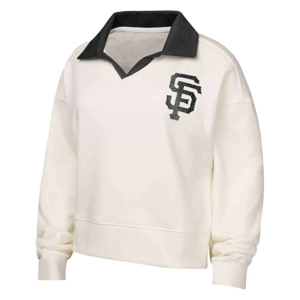 San Francisco Giants Girls Youth Ballpark Hit Collared V-Neck Pullover Sweatshirt - MLB