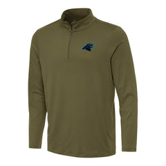 Carolina Panthers Antigua Reprocess Quarter-Zip Top Olive | NFL