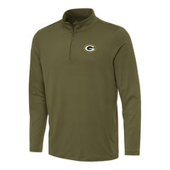 Green Bay Packers Antigua Reprocess Quarter-Zip Top Olive | NFL