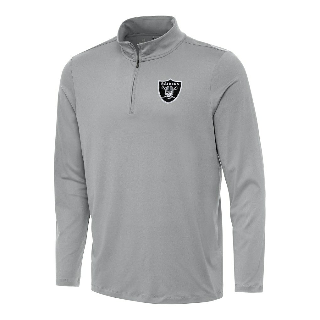 Las Vegas Raiders Antigua Reprocess Quarter-Zip Top Gray | NFL