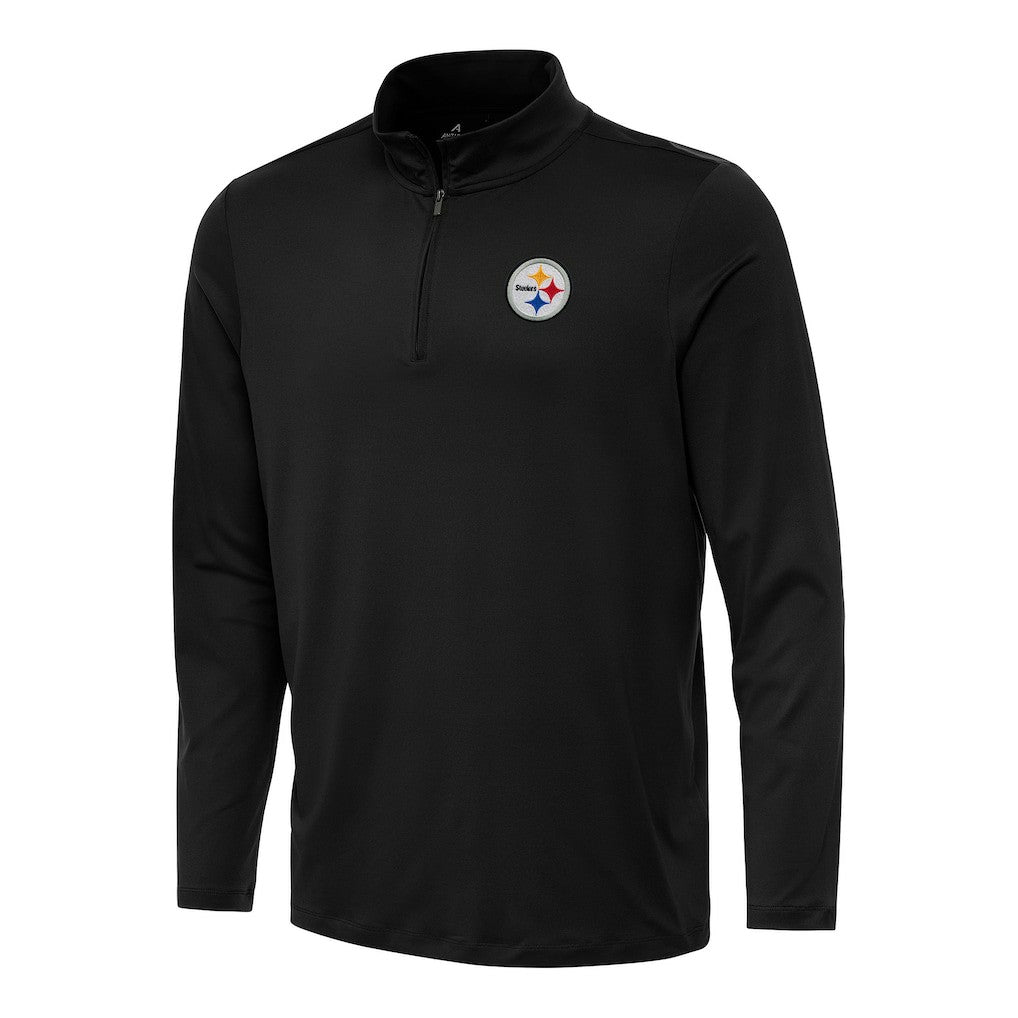 Pittsburgh Steelers Antigua Reprocess Quarter-Zip Top Black | NFL