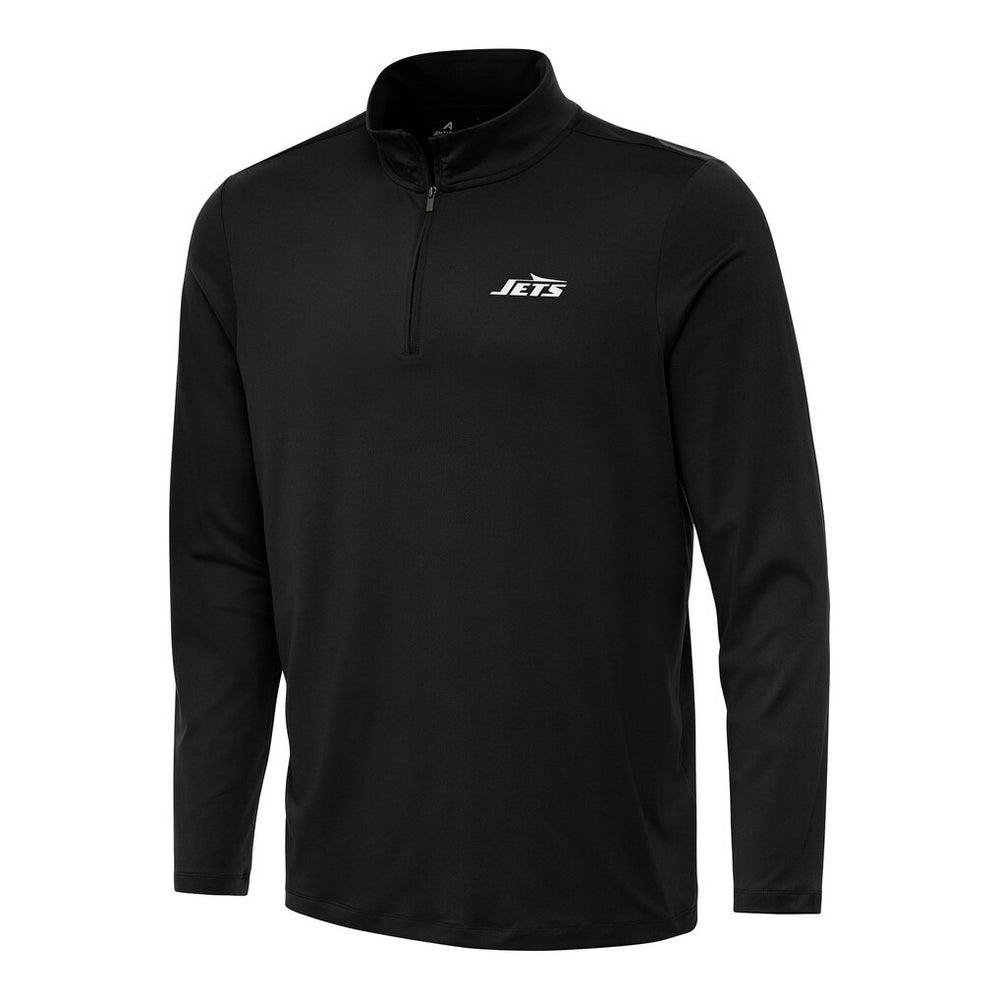 New York Jets Antigua Reprocess Quarter-Zip Top Black | NFL
