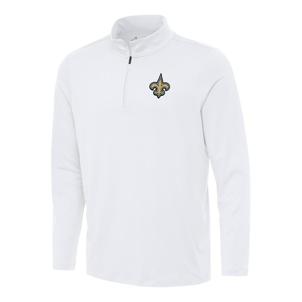 New Orleans Saints Antigua Reprocess Quarter-Zip Top White | NFL