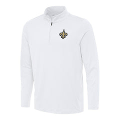 New Orleans Saints Antigua Reprocess Quarter-Zip Top White | NFL