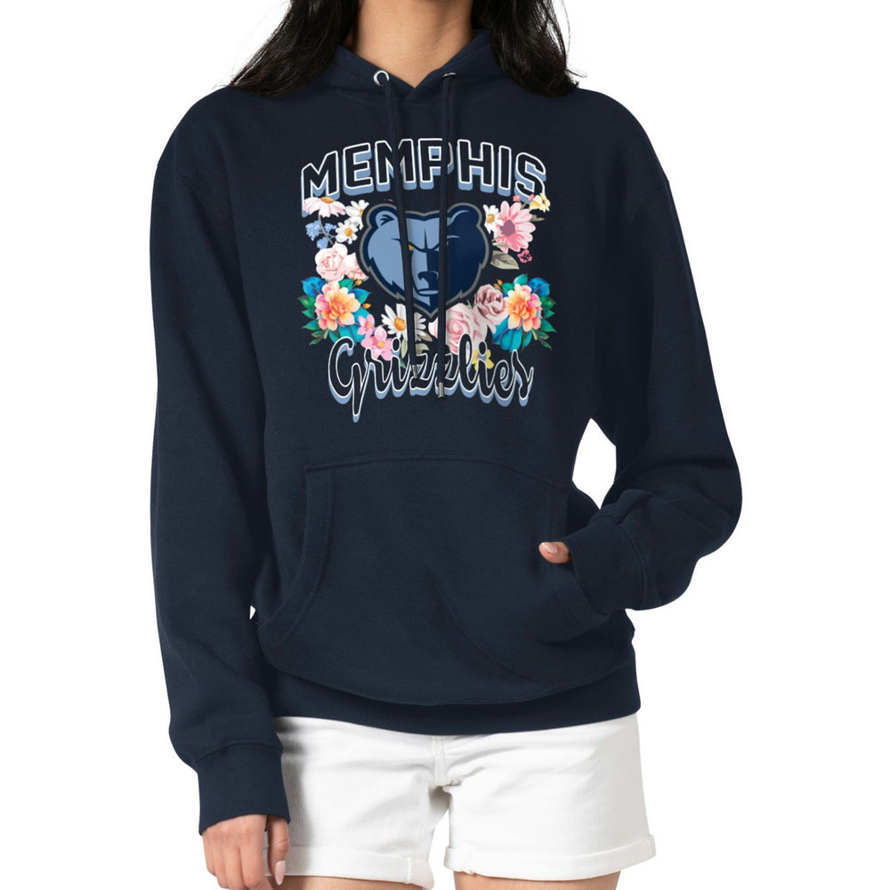 Memphis Grizzlies G-III 4Her by Carl Banks Women's Flowers Team Logo Graphic Fleece Pullover Hoodie Navy - NBA