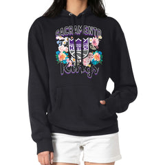 Sacramento Kings G-III 4Her by Carl Banks Women's Flowers Team Logo Graphic Fleece Pullover Hoodie Black - NBA