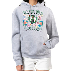 Boston Celtics G-III 4Her by Carl Banks Women's Flowers Team Logo Graphic Fleece Pullover Hoodie Heather Gray - NBA