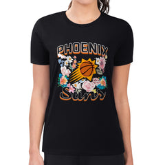Phoenix Suns G-III 4Her by Carl Banks Women's Super-Slim Fit Lightweight Flowers Team Logo Graphic T-Shirt Black - NBA