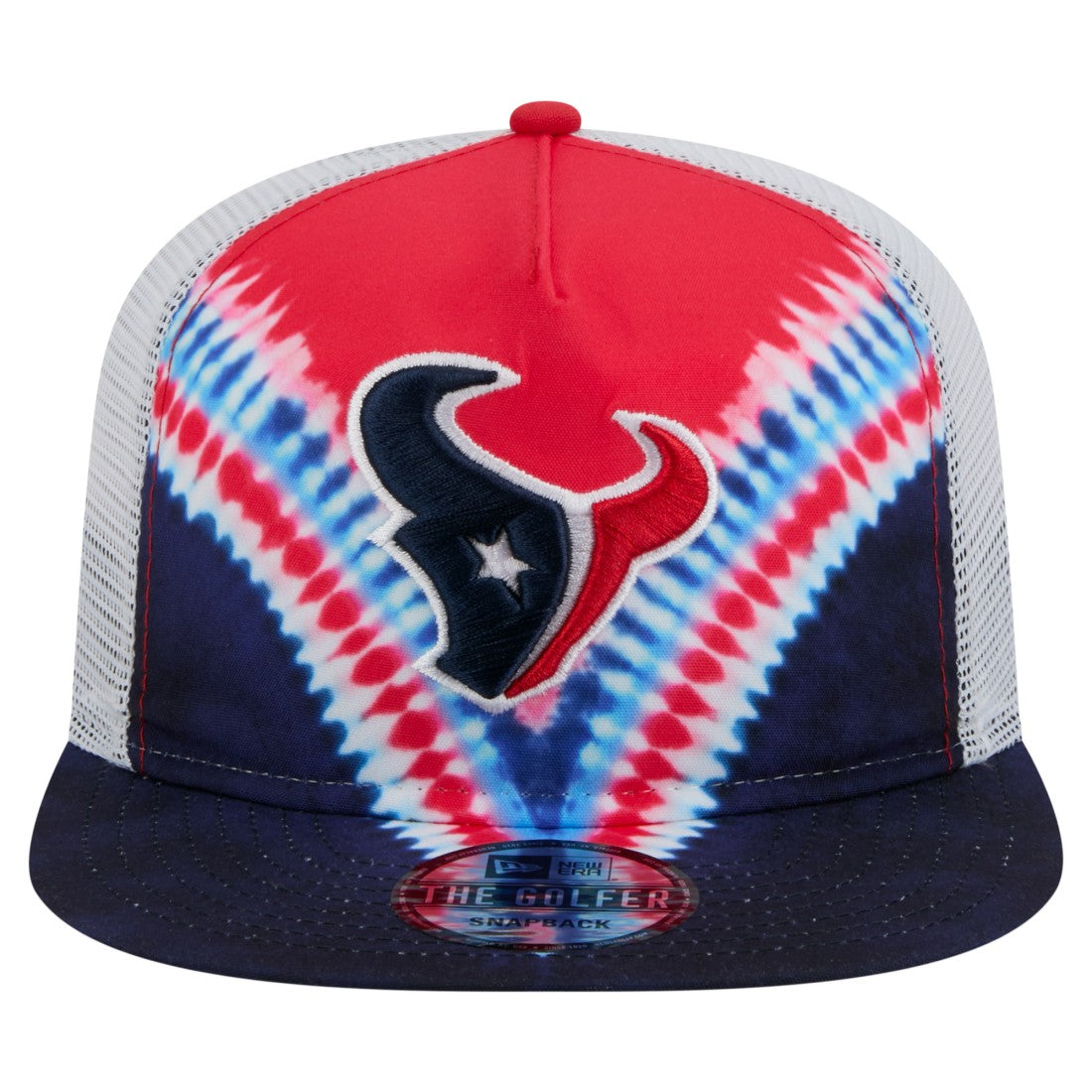 Houston Texans New Era Throwback Dye Golfer Snapback Hat Red/Navy | NFL