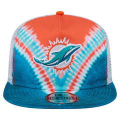 Miami Dolphins New Era Throwback Dye Golfer Snapback Hat Orange/Aqua | NFL