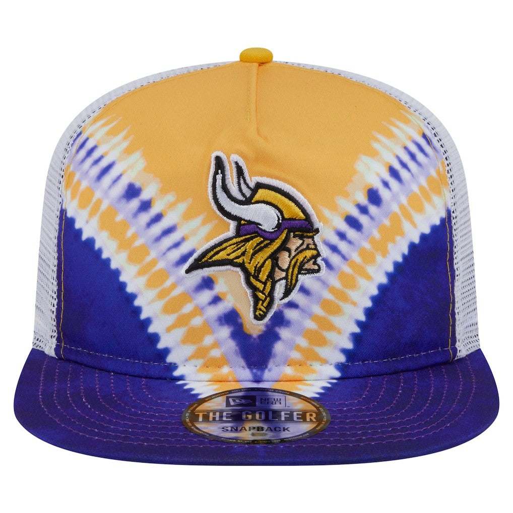 Minnesota Vikings New Era Throwback Dye Golfer Snapback Hat Gold/Purple | NFL