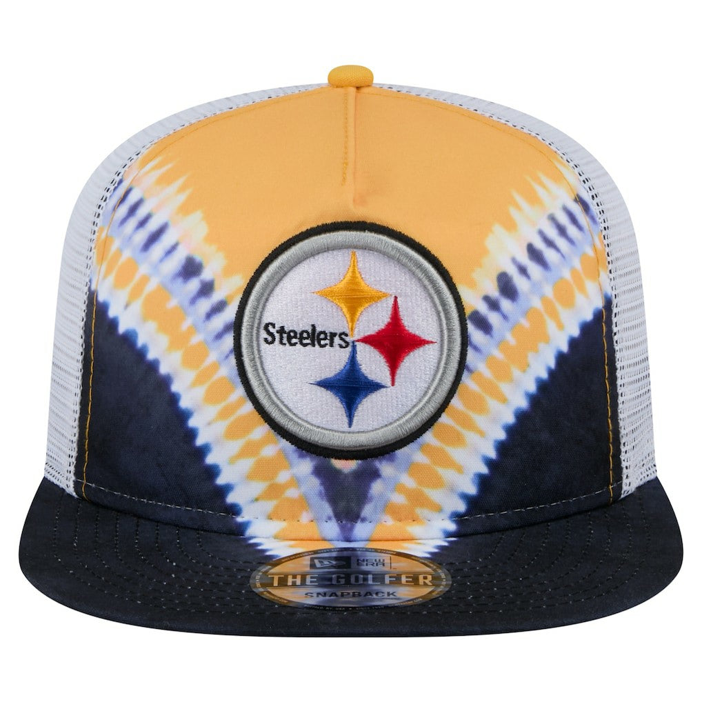 Pittsburgh Steelers New Era Throwback Dye Golfer Snapback Hat Gold/Black | NFL