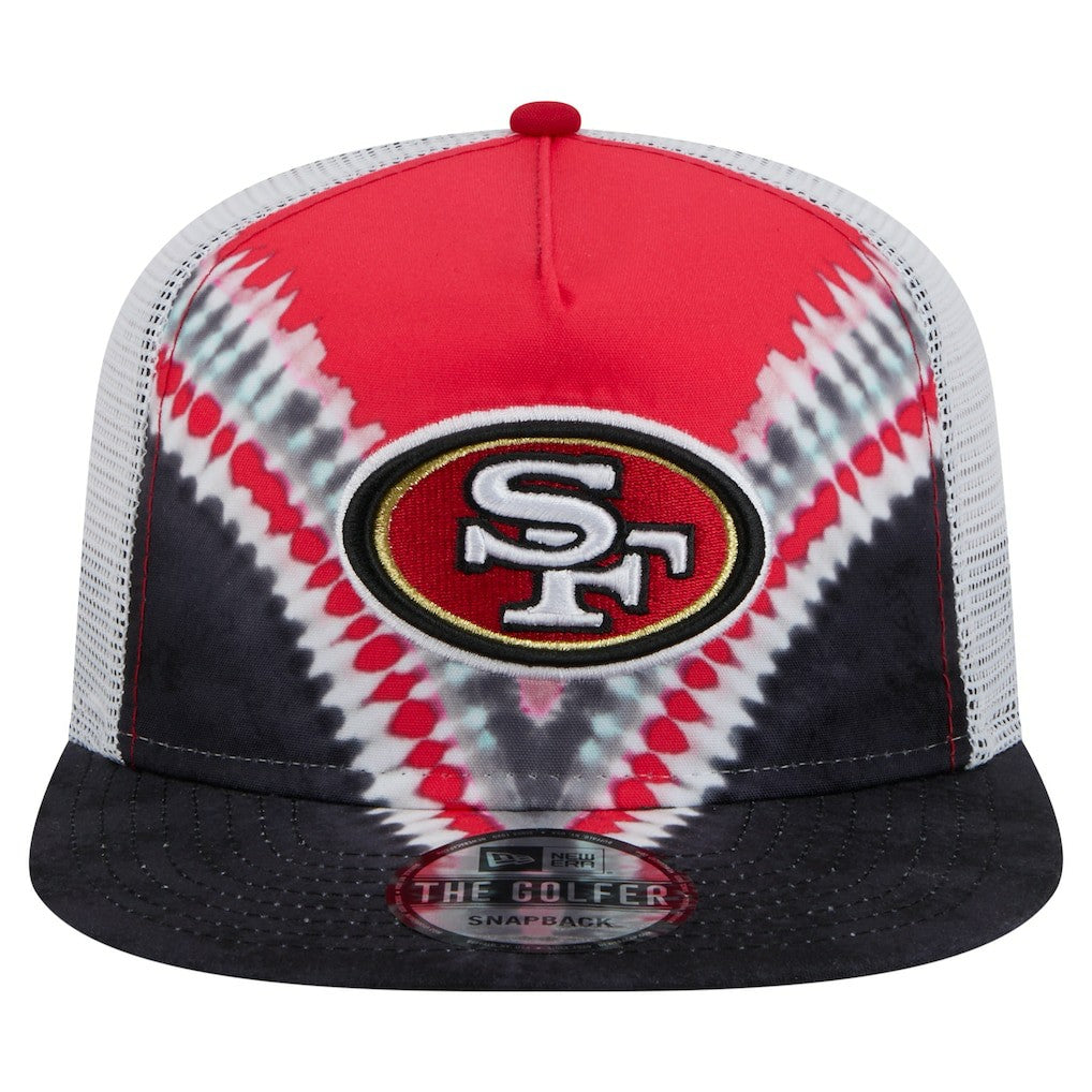 San Francisco 49ers New Era Throwback Dye Golfer Snapback Hat Scarlet/Black | NFL