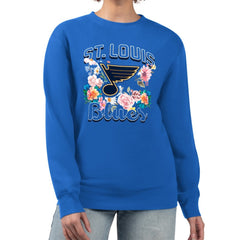 St. Louis Blues G-III 4Her by Carl Banks Women's Flower Logo Pullover Sweatshirt - Blue - NHL