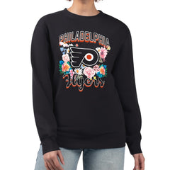 Philadelphia Flyers G-III 4Her by Carl Banks Women's Flower Logo Pullover Sweatshirt - Black - NHL
