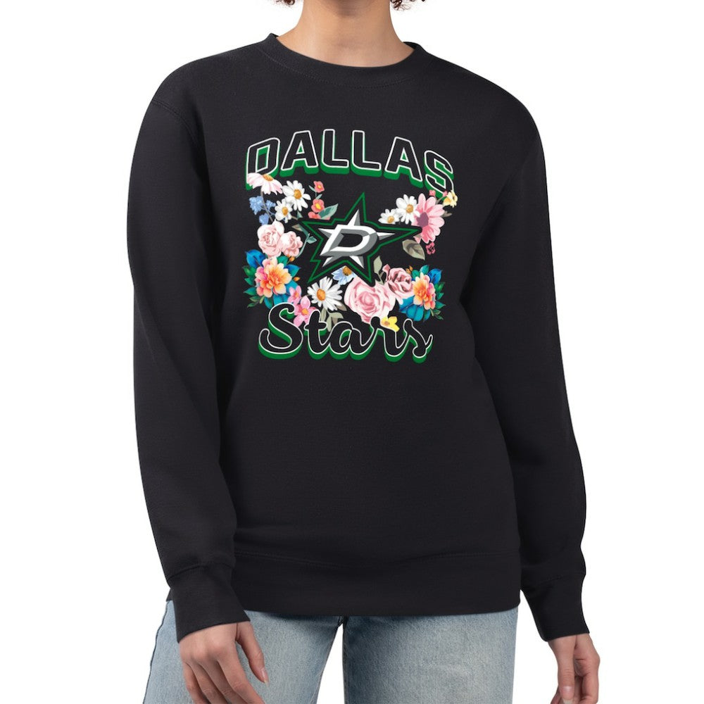 Dallas Stars G-III 4Her by Carl Banks Women's Flower Logo Pullover Sweatshirt - Black - NHL