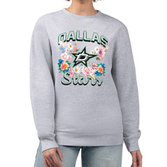 Dallas Stars G-III 4Her by Carl Banks Women's Flower Logo Pullover Sweatshirt - Heather Gray - NHL