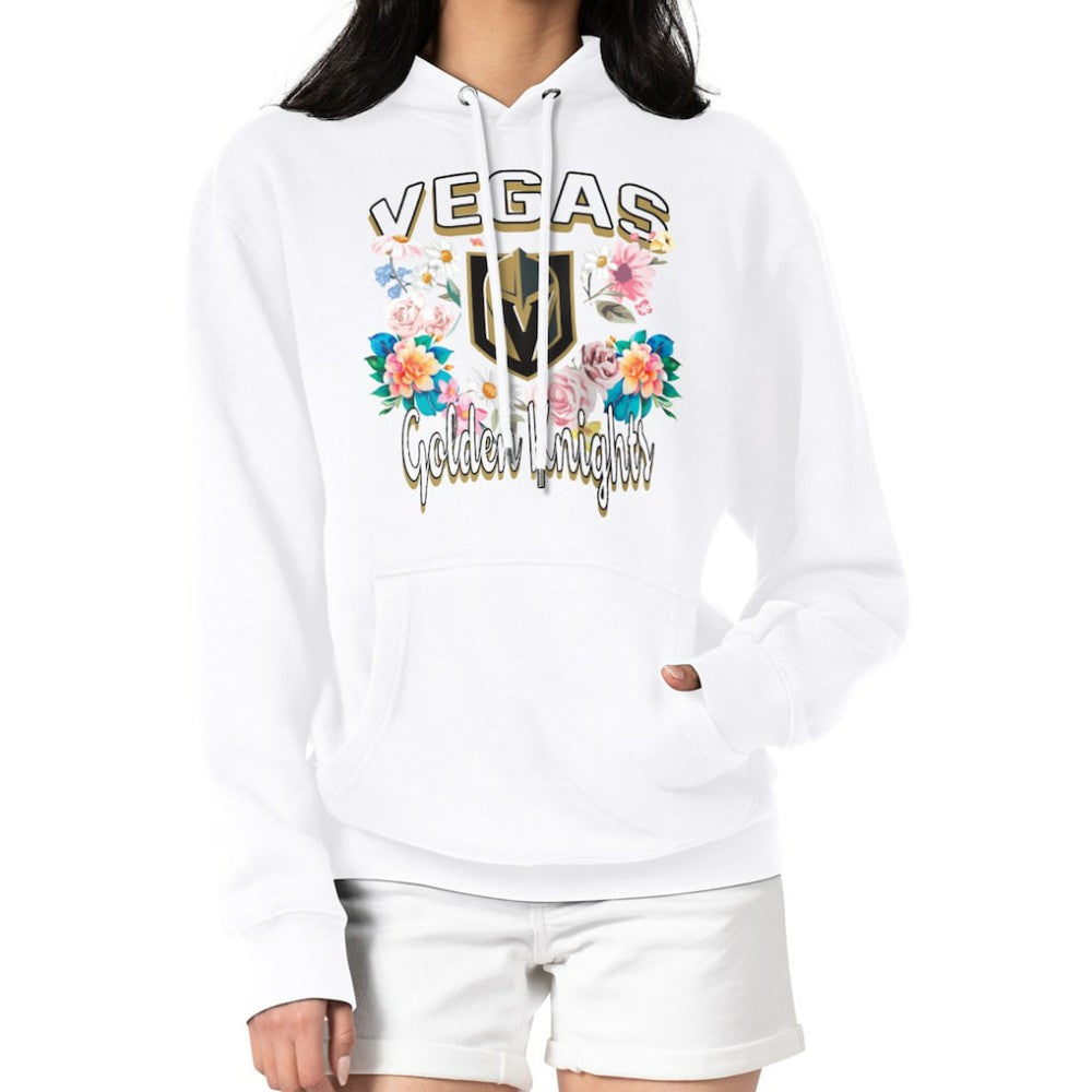Vegas Golden Knights G-III 4Her by Carl Banks Women's Flower Logo Pullover Hoodie - White - NHL