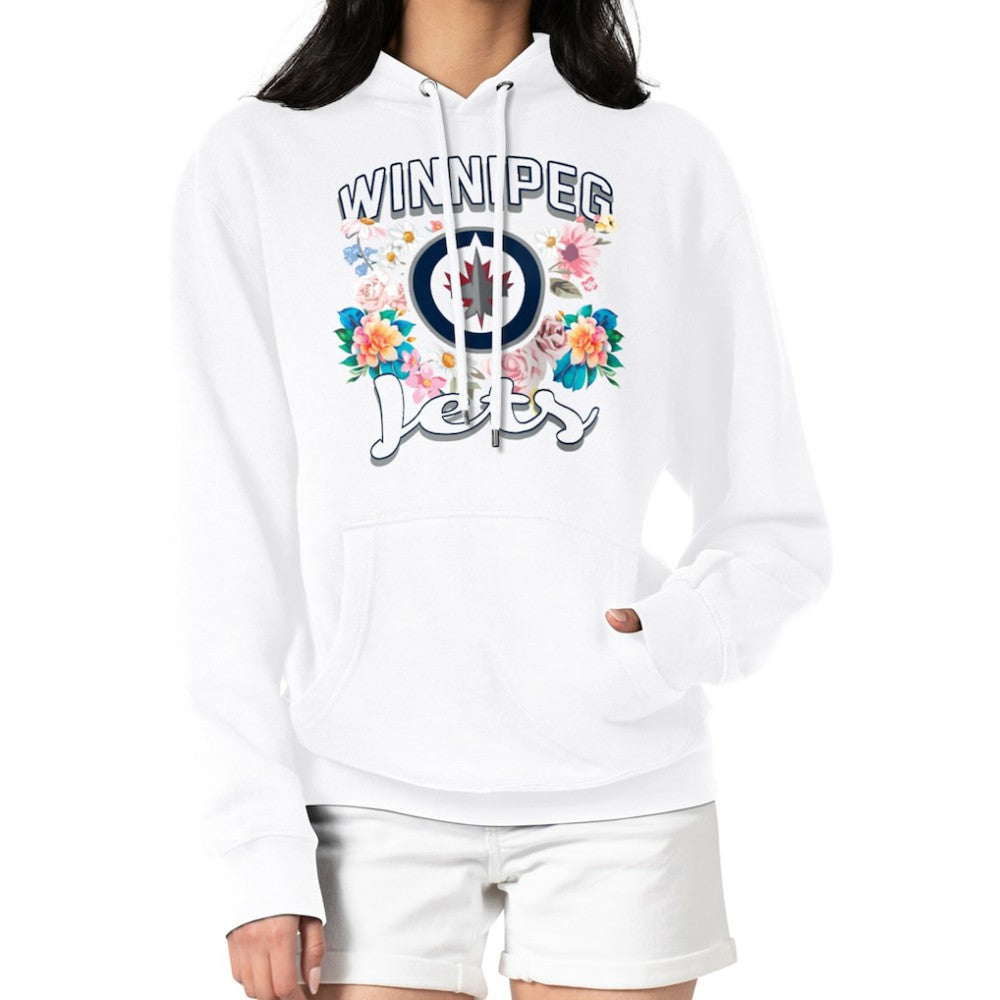 Winnipeg Jets G-III 4Her by Carl Banks Women's Flower Logo Pullover Hoodie - White - NHL
