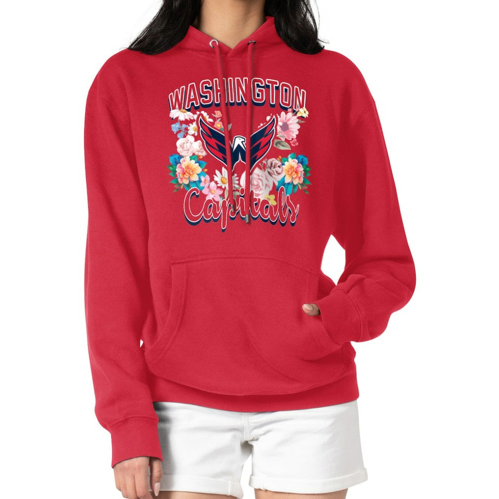 Washington Capitals G-III 4Her by Carl Banks Women's Flower Logo Pullover Hoodie - Red - NHL