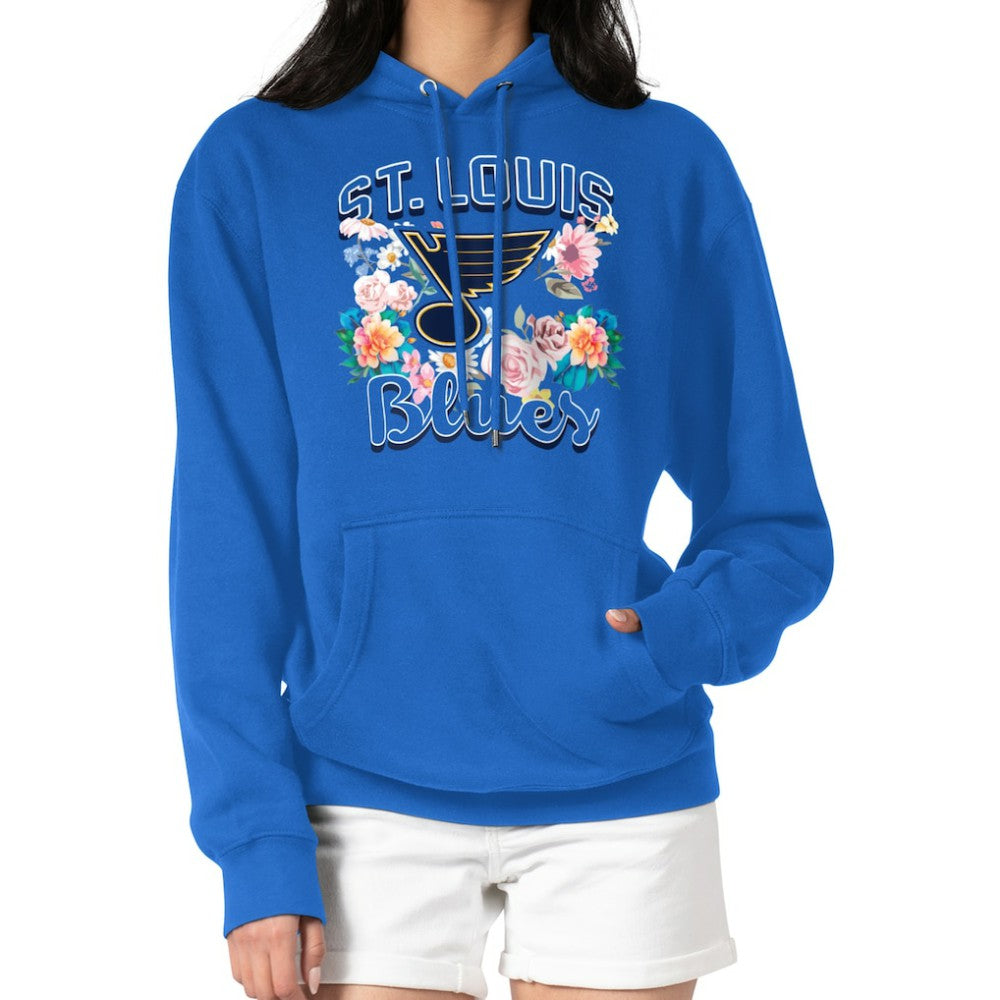 St. Louis Blues G-III 4Her by Carl Banks Women's Flower Logo Pullover Hoodie - Blue - NHL