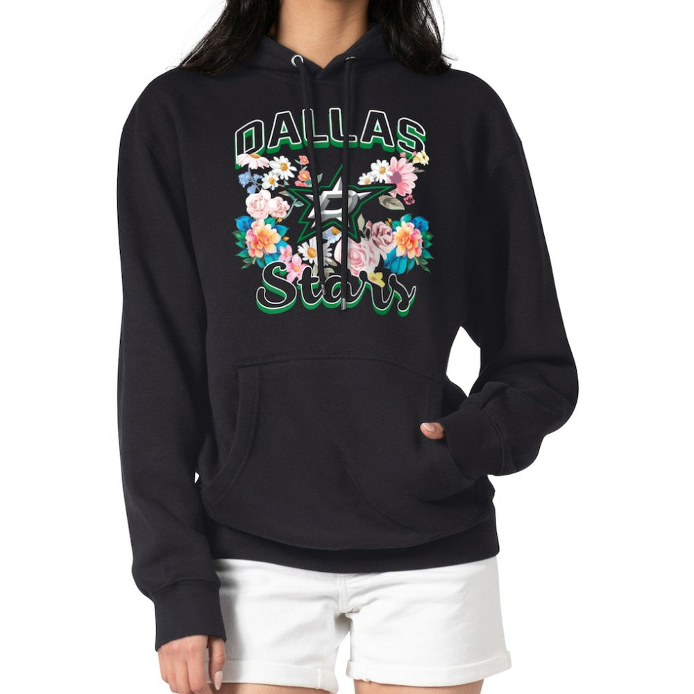 Dallas Stars G-III 4Her by Carl Banks Women's Flower Logo Pullover Hoodie - Black - NHL