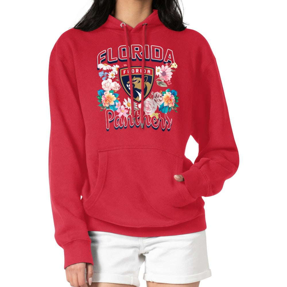 Florida Panthers G-III 4Her by Carl Banks Women's Flower Logo Pullover Hoodie - Red - NHL
