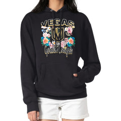 Vegas Golden Knights G-III 4Her by Carl Banks Women's Flower Logo Pullover Hoodie - Black - NHL